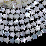 AAA Iridescent Hand Carved Natural White Mother of Pearl Shell Star Beads 6mm 8mm 10mm 12mm 15.5" Strand