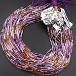 Rare Natural Auralite 23 Cacoxenite Gemstone 3mm 4mm Faceted Rondelle Beads Powerful Healing Gemstone World’s Oldest Crystal 15.5" Strand