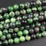 Natural Ruby Zoisite 4mm 6mm 8mm 10mm 12mm Round Beads 15.5" Strand