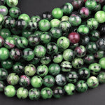 Natural Ruby Zoisite 4mm 6mm 8mm 10mm 12mm Round Beads 15.5" Strand