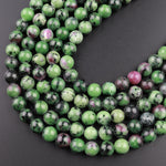 Natural Ruby Zoisite 4mm 6mm 8mm 10mm 12mm Round Beads 15.5" Strand