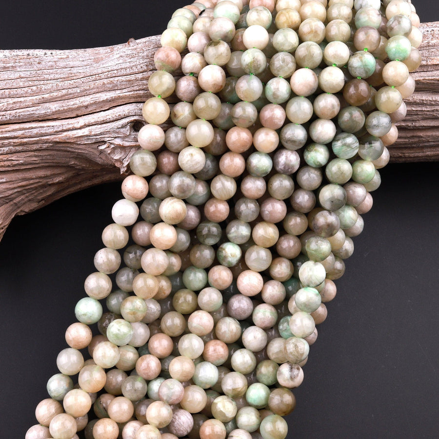 Rare! Natural Green Madagascar Moonstone Garnierite 4mm 6mm 8mm 10mm 12mm Round Beads 15.5" Strand