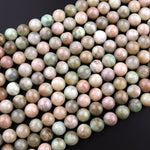 Rare! Natural Green Madagascar Moonstone Garnierite 4mm 6mm 8mm 10mm 12mm Round Beads 15.5" Strand