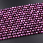 AAA Real Genuine Natural Purple Red Ruby Gemstone Faceted 3mm 4mm 5mm 6mm 7mm 8mm 9mm Round Beads 15.5" Strand