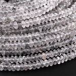 Faceted Black Hematite Phantom Quartz 6mm 8mm Rondelle Beads Rare Black Quartz Crystal Powerful Energy Stone 15.5" Strand