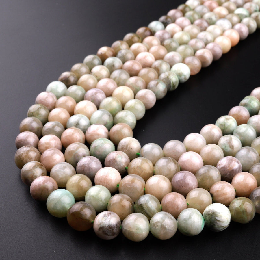 Rare! Natural Green Madagascar Moonstone Garnierite 4mm 6mm 8mm 10mm 12mm Round Beads 15.5" Strand
