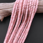 Natural Pink Opal 4mm 6mm 8mm Smooth Rondelle Beads 15.5" Strand