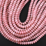 Natural Pink Opal 4mm 6mm 8mm Smooth Rondelle Beads 15.5" Strand