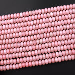 Natural Pink Opal 4mm 6mm 8mm Smooth Rondelle Beads 15.5" Strand