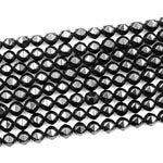 Natural Black Spinel Faceted 5mm 7mm 8mm Round Beads New Double Hearted Star Cut Gemstone 15.5" Strand