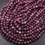 Genuine Natural Purple Red Ruby Gemstone Faceted 3mm 4mm 5mm 6mm 7mm 8mm 9mm Round Beads 15.5" Strand