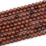Natural Mahogany Obsidian Beads 4mm 6mm 8mm 10mm Gemstone Round Beads 15.5" Strand