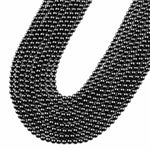 AAA Genuine Natural Black Spinel 2mm 4mm 6mm 8mm 10mm Smooth Round Beads Gemstone 15.5" Strand