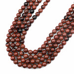 Natural Mahogany Obsidian Beads 4mm 6mm 8mm 10mm Gemstone Round Beads 15.5" Strand
