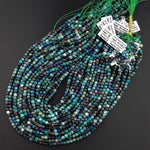 Natural Chrysocolla Azurite Faceted 4mm 5mm Cube Dice Square Beads Micro Faceted Laser Diamond Cut 15.5" Strand