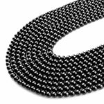 AAA Genuine Natural Black Spinel 2mm 4mm 6mm 8mm 10mm Smooth Round Beads Gemstone 15.5" Strand