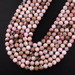 Natural Peruvian Pink Opal 6mm 8mm Round Beads 15.5" Strand