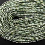 Micro Faceted Natural Green Prehnite Rondelle Beads 3mm 4mm 6mm 15.5" Strand