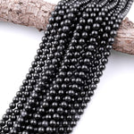 From Burma Stunning Natural Burmese Black Jade Round Beads 4mm 6mm 8mm 10mm 15.5" Strand