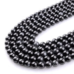 From Burma Stunning Natural Burmese Black Jade Round Beads 4mm 6mm 8mm 10mm 15.5" Strand