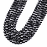 From Burma Stunning Natural Burmese Black Jade Round Beads 4mm 6mm 8mm 10mm 15.5" Strand