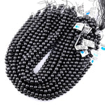 From Burma Stunning Natural Burmese Black Jade Round Beads 4mm 6mm 8mm 10mm 15.5" Strand