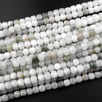 Faceted Natural Ice Mountain Jade 7mm 8mm Cube Beads 15.5" Strand