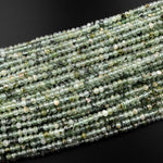 Micro Faceted Natural Green Prehnite Rondelle Beads 3mm 4mm 6mm 15.5" Strand