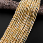 Rare Natural Yellow Aquamarine Heliodor 4mm Smooth Round Beads 15.5" Strand