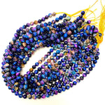 AAA Multicolor Rainbow Tiger's Eye 4mm 6mm 8mm 10mm 14mm Smooth Round Beads Aka Galaxy Tiger's Eye 15.5" Strand