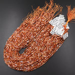 AAA Faceted Natural Orange Yellow Brandy Opal 3mm 4mm 5mm Round Beads Extra Gemmy 15.5" Strand