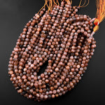 Faceted Natural Black Sunstone 6mm 8mm 10mm Round Beads 15.5" Strand