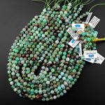 Natural Australian Green Chrysoprase Faceted Round 4mm 8mm Beads Diamond Cut Gemstone Beads 15.5" Strand