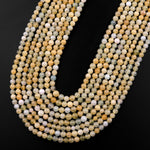 Rare Natural Yellow Aquamarine Heliodor 4mm Smooth Round Beads 15.5" Strand
