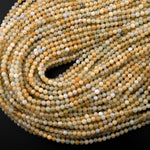 Rare Natural Yellow Aquamarine Heliodor 4mm Smooth Round Beads 15.5" Strand