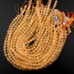 Natural Golden Citrine 4mm 6mm 8mm 10mm Round Beads Gemstone 16" Strand