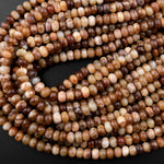 Natural Brown Coganc Opal Smooth Rondelle Beads 6mm 8mm 15.5" Strand