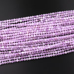 Faceted Natural Lilac Purple Amethyst Round Beads 2mm 3mm Miro Diamond Cut Gemstone 15.5" Strand