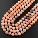 Natural Golden Peach Moonstone 6mm 8mm 10mm Round Beads 15.5" Strand