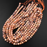 Natural Golden Peach Moonstone 6mm 8mm 10mm Round Beads 15.5" Strand