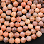 Natural Golden Peach Moonstone 6mm 8mm 10mm Round Beads 15.5" Strand