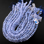 Faceted Natural Blue Lace Agate 10mm 12mm Rondelle Wheel Beads 15.5" Strand
