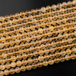 Natural Golden Citrine 4mm 6mm 8mm 10mm Round Beads Gemstone 16" Strand