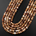 Natural Brown Coganc Opal Smooth Rondelle Beads 6mm 8mm 15.5" Strand