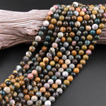 Natural Ocean Jasper Round Beads 4mm 6mm 8mm 10mm 12mm High Quality Round Beads 15.5" Strand