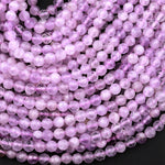 Faceted Natural Lilac Purple Amethyst Round Beads 2mm 3mm Miro Diamond Cut Gemstone 15.5" Strand