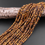 Natural Tiger's Eye 4mm 6mm Heishi Beads 15.5" Strand