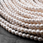 Large Hole Pearls Beads Genuine White Freshwater Pearl 8mm 9mm 10mm Round Big 2mm Hole 8" Strand
