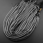 Natural Black Hematite Heishi beads 2mm 3mm 4mm 6mm 8mm Thin Rondelle 15.5" Strand