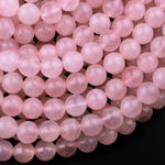 AAA Natural Pink Rose Quartz 4mm 6mm 8mm 10mm 14mm Round Beads Smooth Polished Pastel Soft Baby Pink Gemstone 15.5" Strand